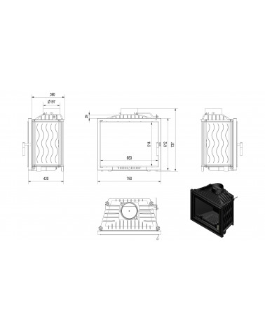 Insert cheminée FELIX 16 DECO
