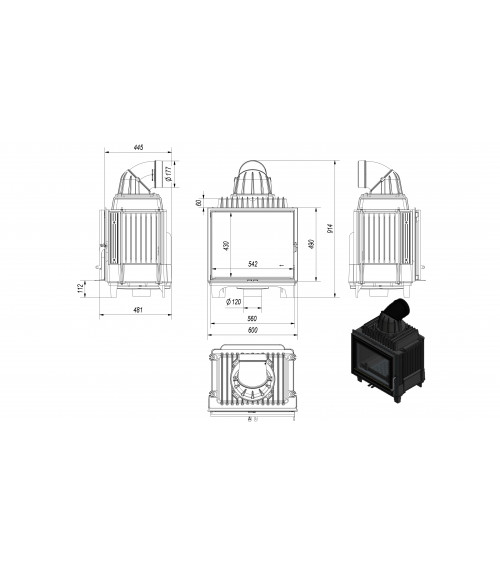 Inserto para chimenea casete ARKE 70