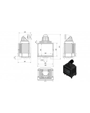 Inserto para chimenea casete ARKE 70