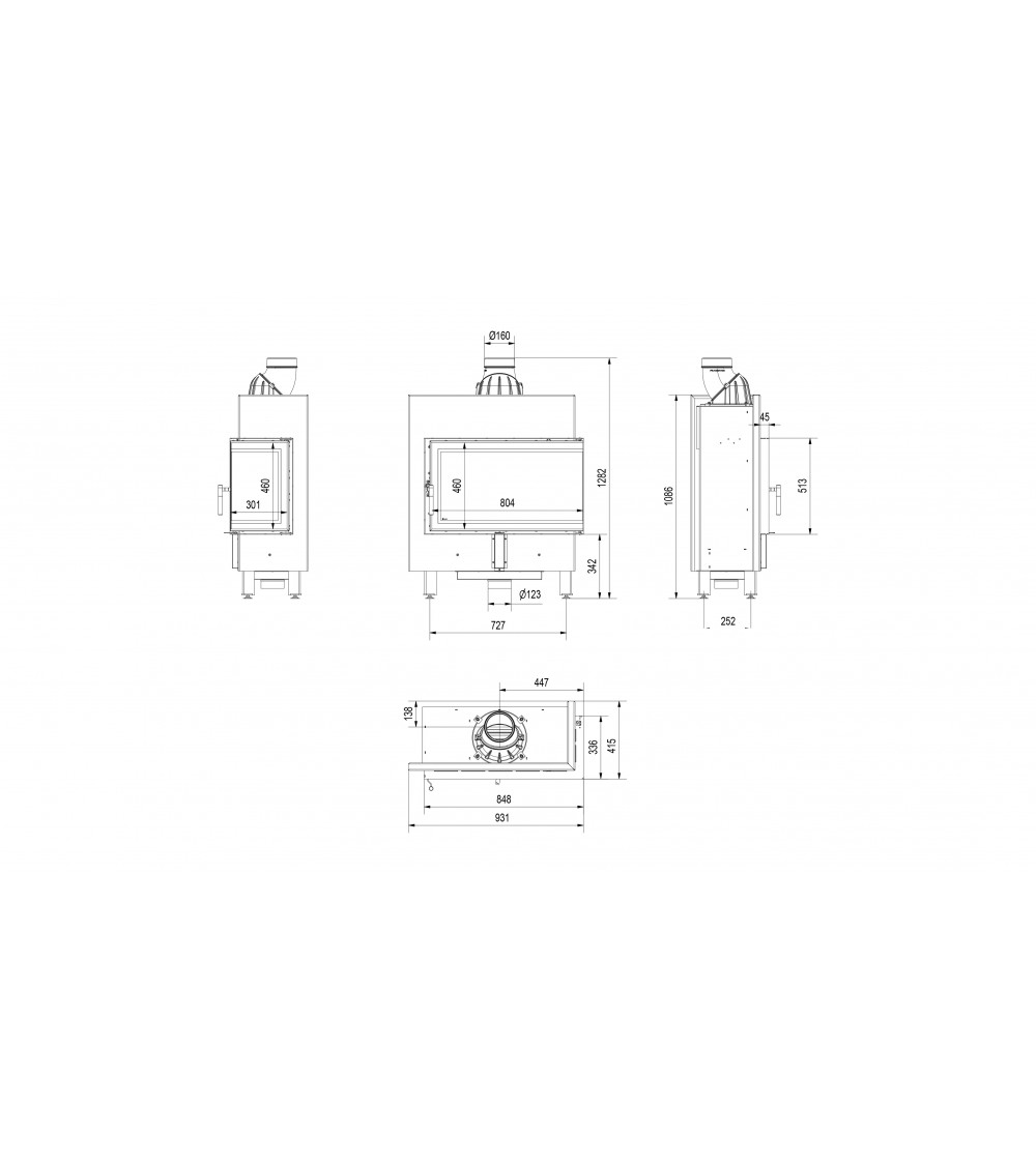 Insert cheminée LUCY 12 SLIM vitre à droite Insert cheminée LUCY 12 SLIM vitre à droite