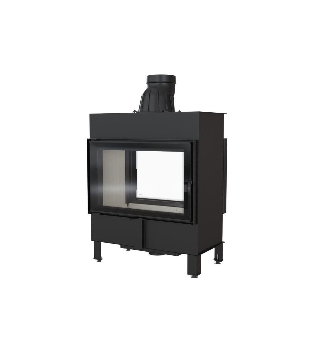 Inserto para chimenea LUCY 12 SLIM BS cristal en el lado derecho
