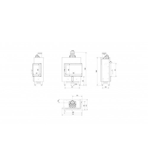 Inserto para chimenea LUCY 12 SLIM BS cristal en el lado izquierdo