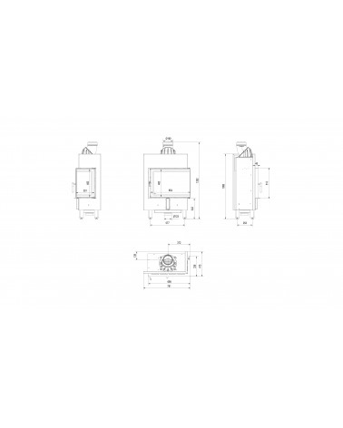 Inserto para chimenea LUCY 12 SLIM BS cristal en el lado izquierdo