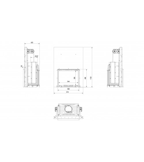 Inserto para chimenea MAJA 8 KW 3 lados acristalados