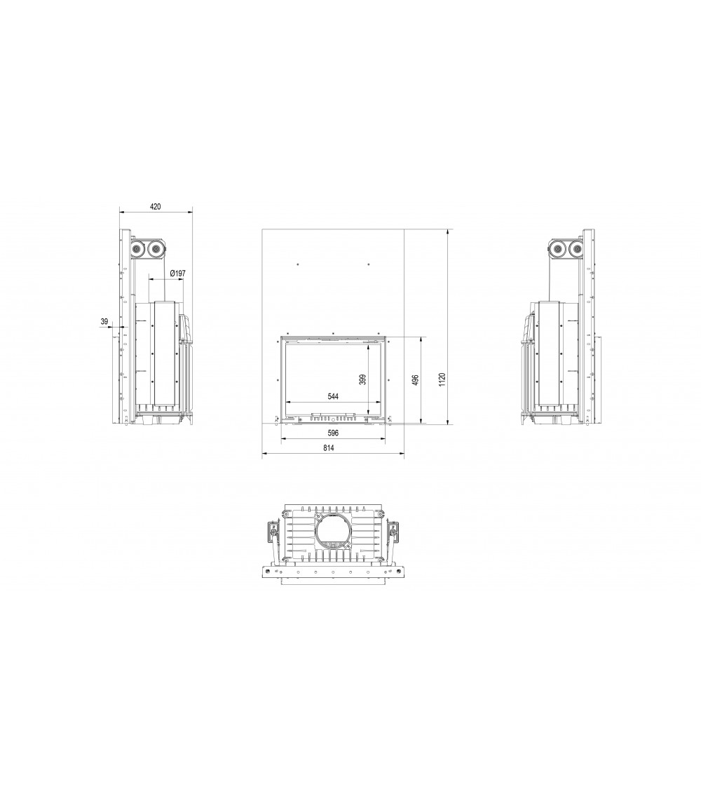 Inserto para chimenea MAJA 8 KW 3 lados acristalados Inserto para chimenea MAJA 8 KW 3 lados acristalados