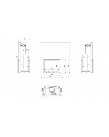 Inserto para chimenea MAJA 8 KW 3 lados acristalados