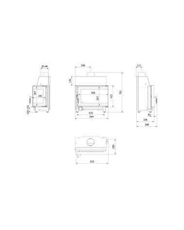 Inserto para chimenea MB 120 apertura con bisagras