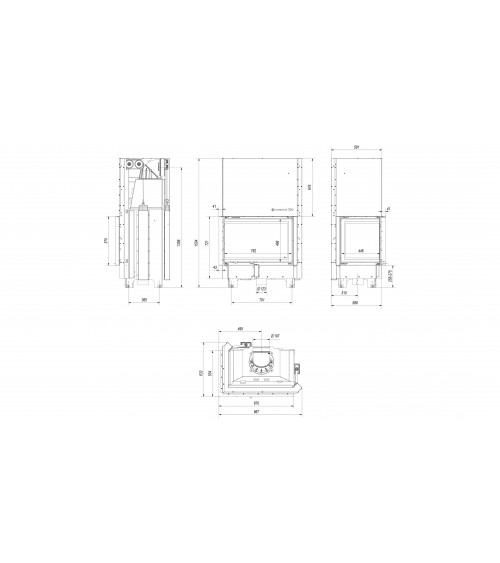 Insert cheminée MBA 17 BS vitre à gauche ouverture relevable