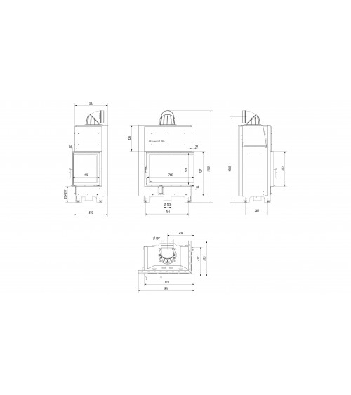 Insert cheminée MBA 17 vitre à droite