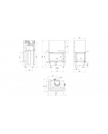 Insert cheminée MBM BS 10 vitre à gauche ouverture relevable