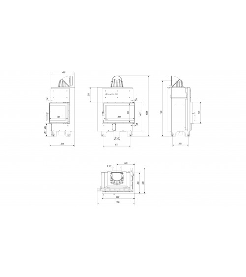 Insert cheminée MBM 10 vitre à droite