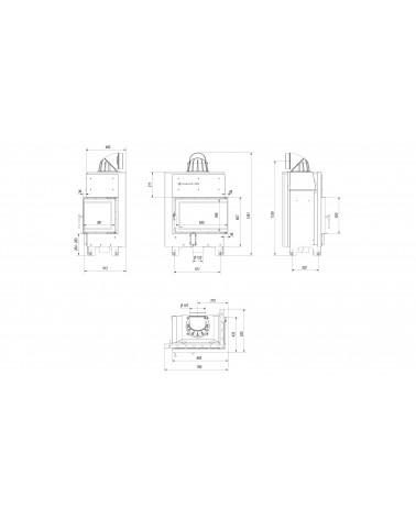 Insert cheminée MBM 10 vitre à droite