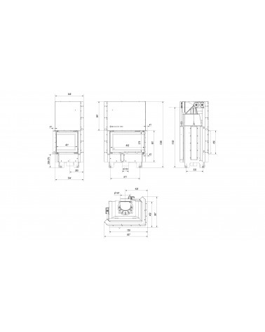 Insert cheminée MBM BS 10 vitre à droite ouverture relevable