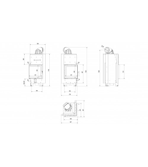 Insert cheminée MBN BS 12 vitre à gauche