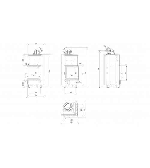 Insert cheminée MBN BS 12 vitre à droite