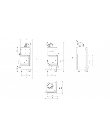 Insert cheminée MBN BS 12 vitre à droite