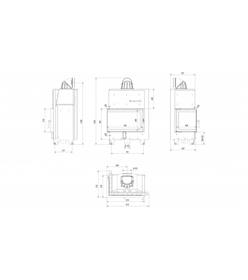 Insert cheminée MBO BS 15 vitre à gauche