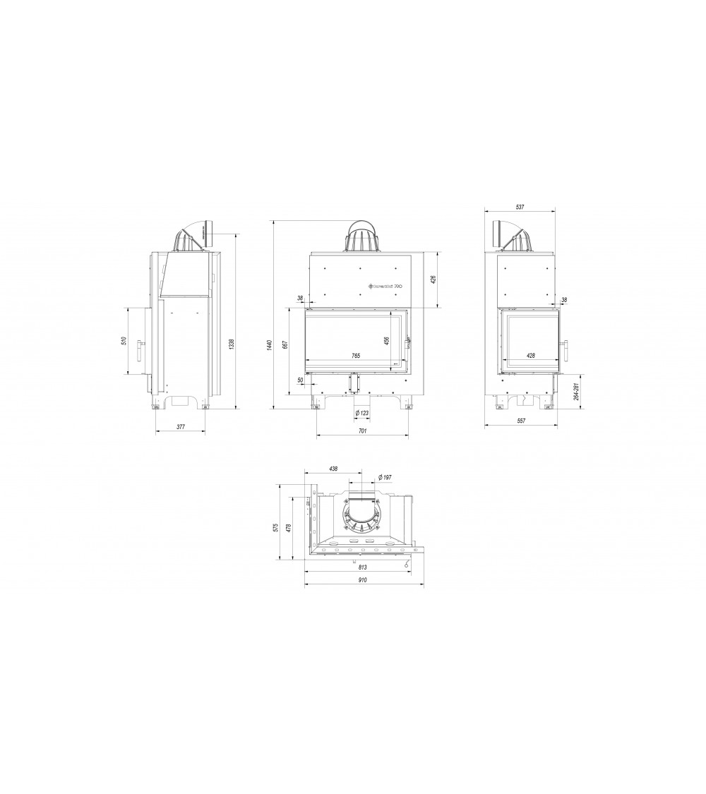 Insert cheminée MBO BS 15 vitre à gauche Insert cheminée MBO BS 15 vitre à gauche