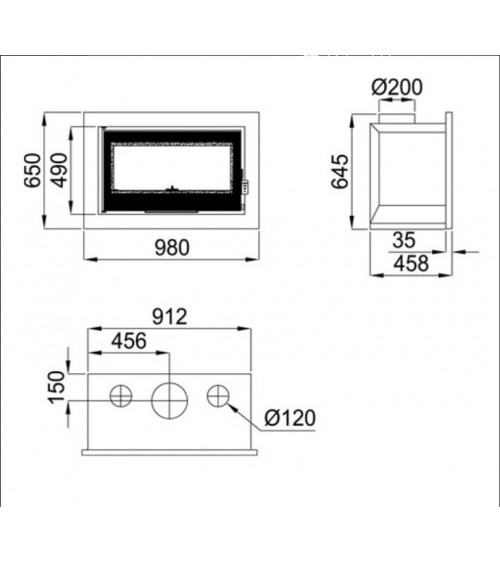 Insert cheminée à bois Placetas 14 kW