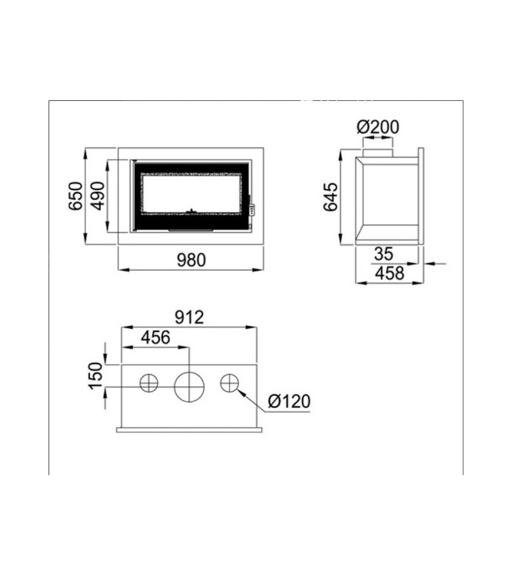 Insert cheminée à bois Placetas 14 kW