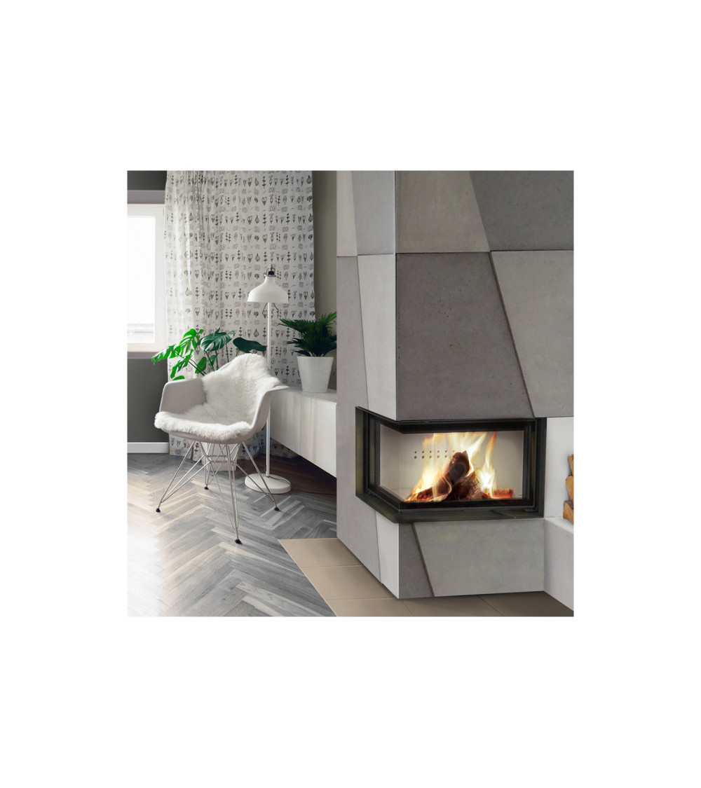 Inserto para chimenea MBO BS 15 cristal en el lado izquierdo cristal curvado