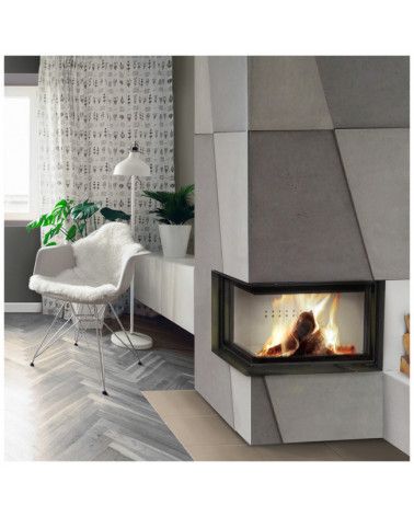 Inserto para chimenea MBO BS 15 cristal en el lado izquierdo cristal curvado