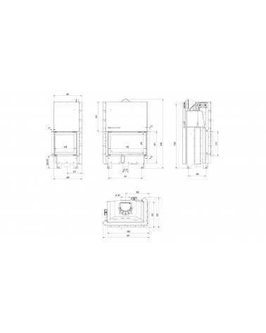 Insert cheminée MBO 15 BS vitre à droite ouverture relevable