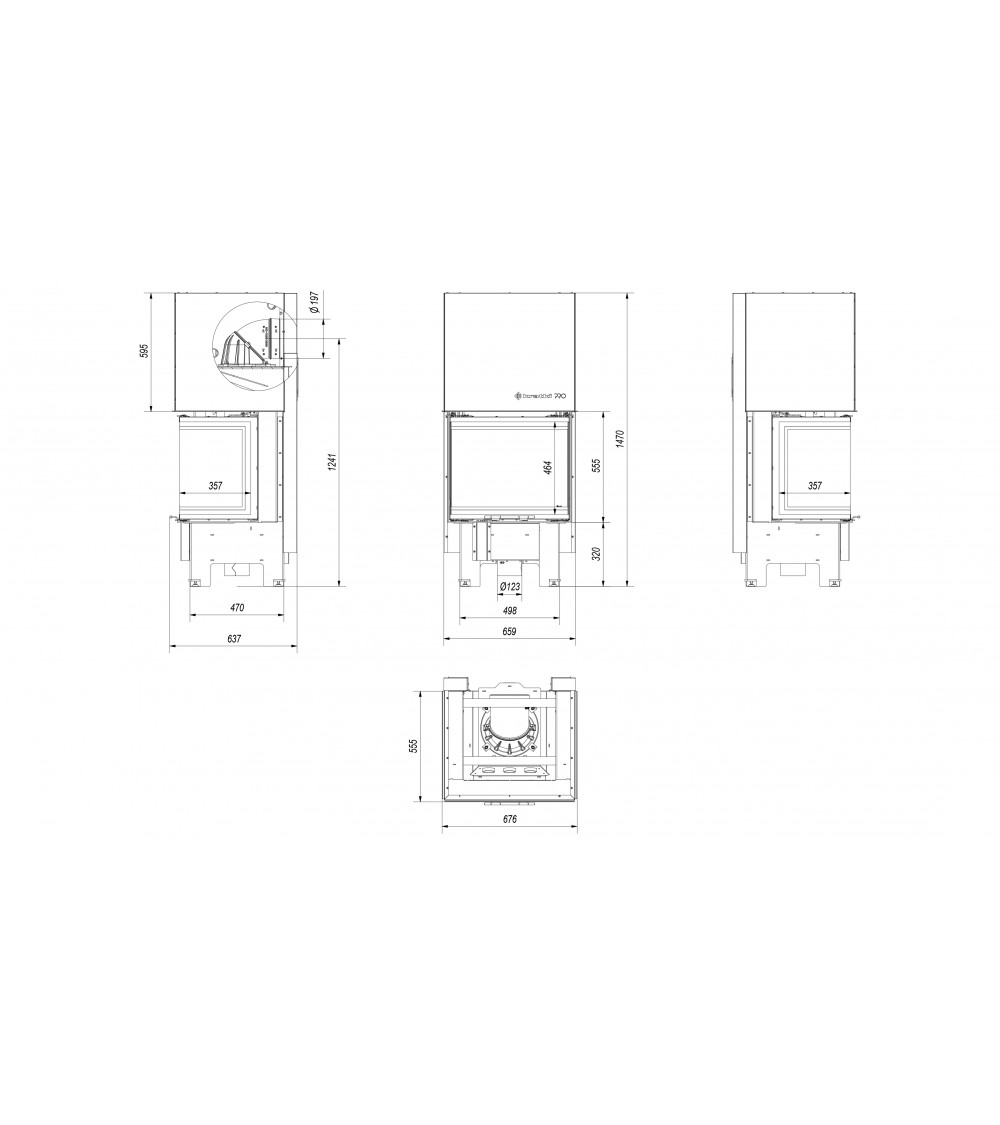 Insert cheminée NBC 9 3 côtés vitrés ouverture relevable Insert cheminée NBC 9 3 côtés vitrés ouverture relevable