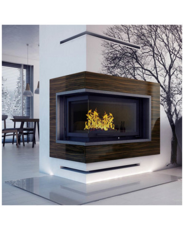 Inserto para chimenea OLIWIA 18 BS DECO cristal en el lado izquierdo