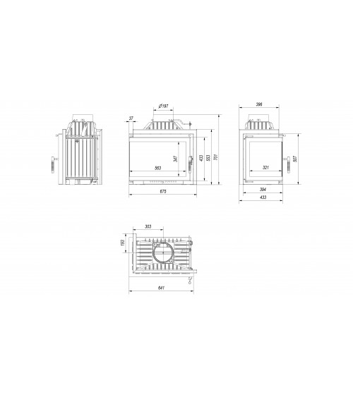 Insert cheminée SMART MS 8 BS vitre à gauche