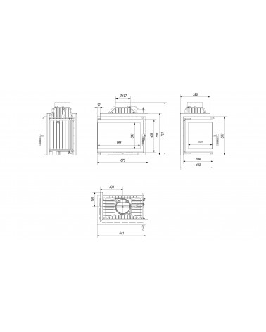 Insert cheminée SMART MS 8 BS vitre à gauche