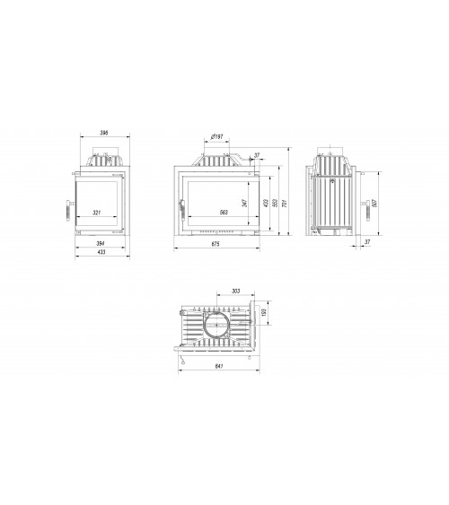 Insert cheminée SMART MS 8 vitre à droite