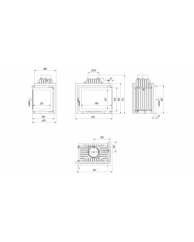 Insert cheminée SMART MS 8 vitre à droite