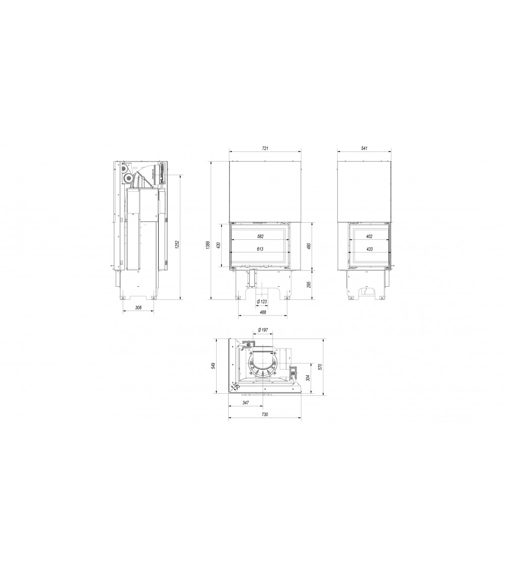 Insert cheminée VN 610/430 BS vitre à gauche ouverture relevable Insert cheminée VN 610/430 BS vitre à gauche ouverture relevable