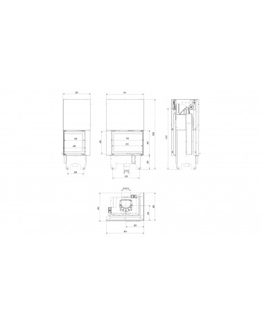 Inserto para chimenea VN 700/480 BS cristal en el lado izquierdo puerta de guillotina