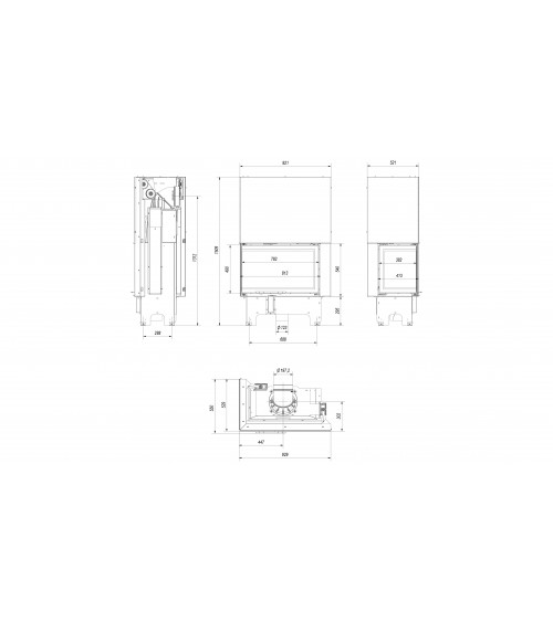 Insert cheminée VN 810/410 BS vitre à gauche ouverture relevable