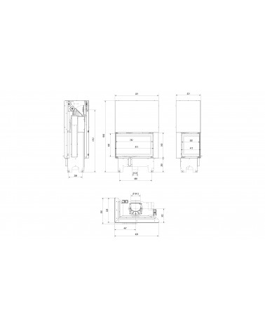 Insert cheminée VN 810/410 BS vitre à gauche ouverture relevable