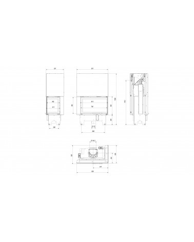 Inserto para chimenea VN 810/410 BS cristal en el lado izquierdo puerta de guillotina