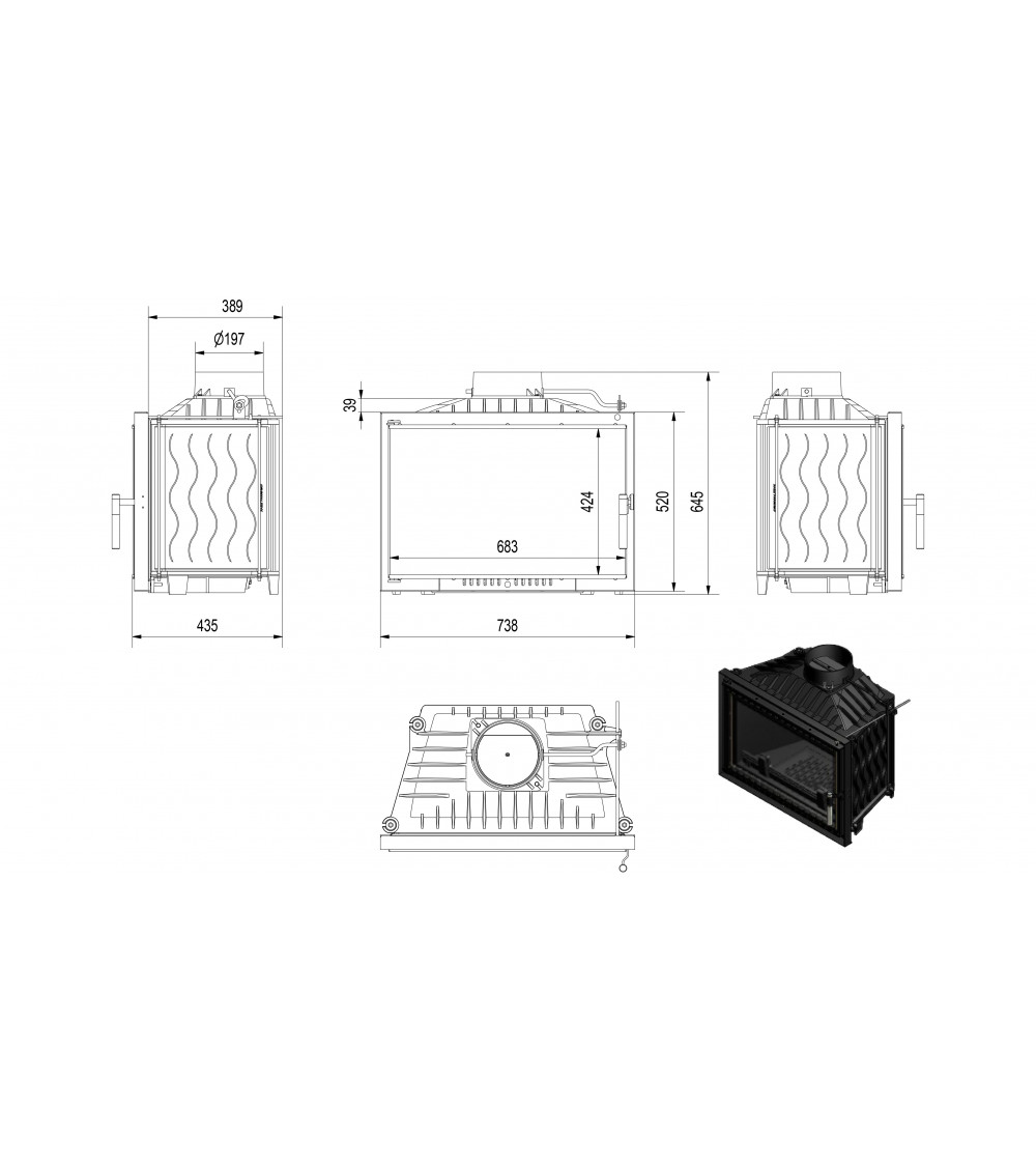 Inserire l'angolo camino Trivision 10 kw Inserire l'angolo camino Trivision 10 kw