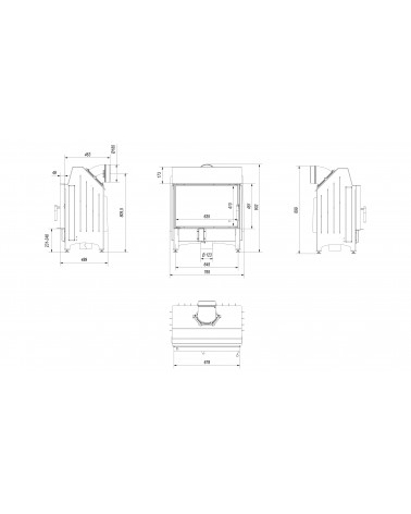 Inserto para chimenea ZIBI 12 BS DECO cristal en el lado izquierdo