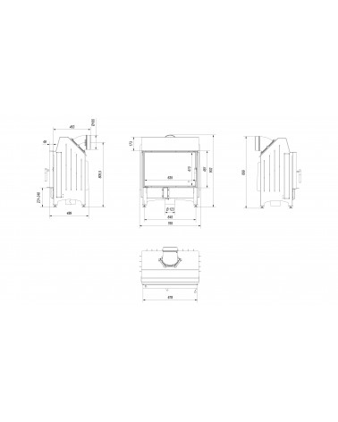 Inserto para chimenea ZIBI 12 BS DECO cristal en el lado izquierdo