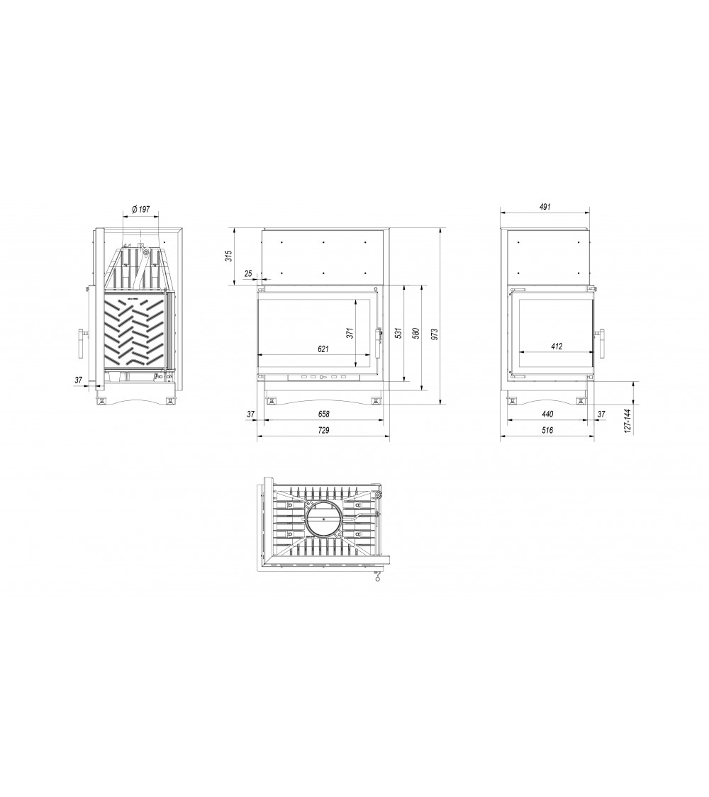 Inserire l'angolo camino Trivision 10 kw Inserire l'angolo camino Trivision 10 kw