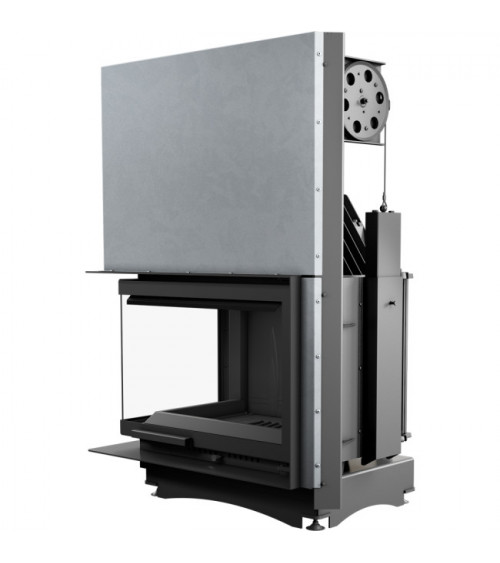 Inserto para chimenea ZUZIA 16 BS cristal en el lado izquierdo puerta de guillotina