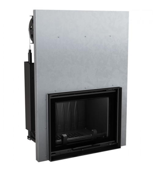 Inserto para chimenea ZUZIA 16 BS cristal en el lado izquierdo puerta de guillotina