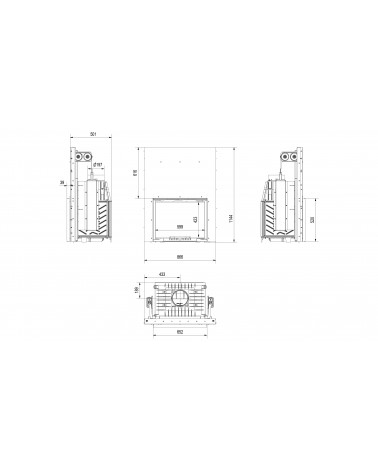 Inserire l'angolo camino Trivision 10 kw