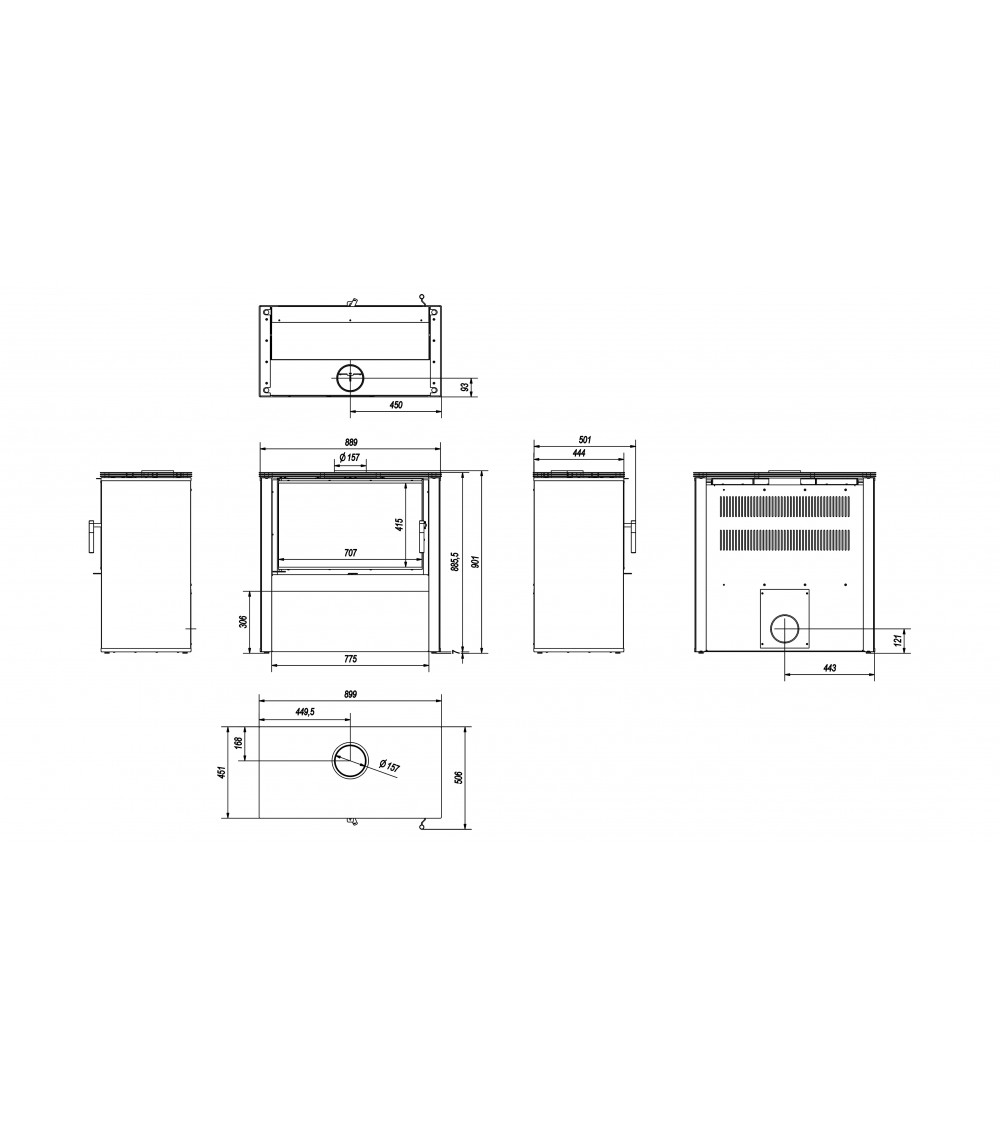 Inserire l'angolo camino Trivision 10 kw Inserire l'angolo camino Trivision 10 kw