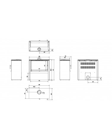Inserire l'angolo camino Trivision 10 kw