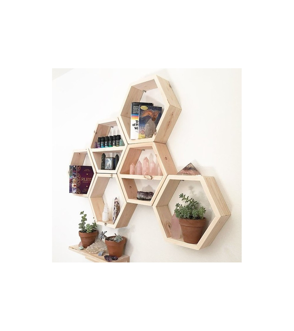 DECOR 252 6-delige zeshoekige houten plank 42 x 10 cm