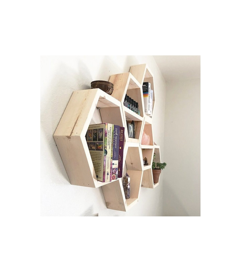DECOR 252 6-delige zeshoekige houten plank 42 x 10 cm