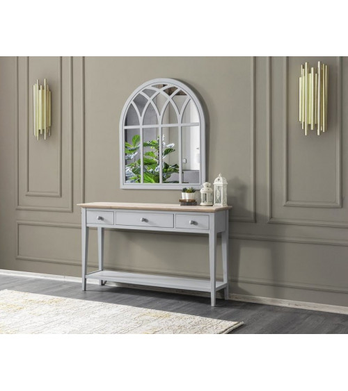 Ensemble console et miroir en bois MENDOZA 140 cm